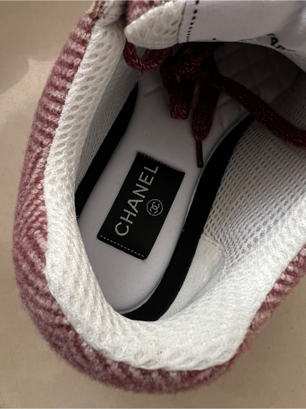 CHANEL Pink Olive and Brown Mixed-Material Women's Sneakers - Picture 6 of 7